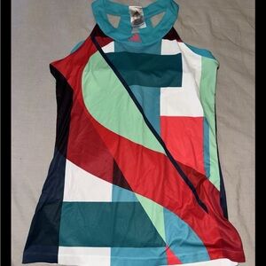 EUC AUTHENTIC GIRL’S ADIDAS TENNIS MULTICOLORED TANK TOP SIZE X-LARGE